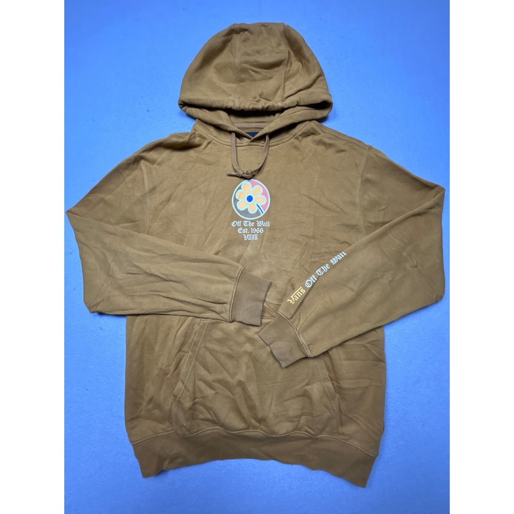Vans Hoodie Cotton Polyester Brown Mustard Medium Mens